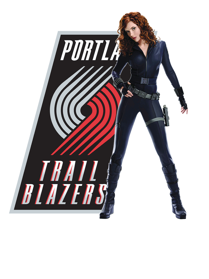 Portland Trail Blazers Black Widow Logo vinyl decal